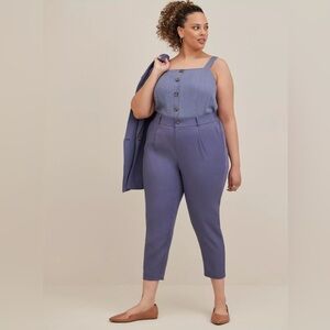 Torrid Slim Taper Stretch Linen Blend Pants Size 20 In Blue NWT